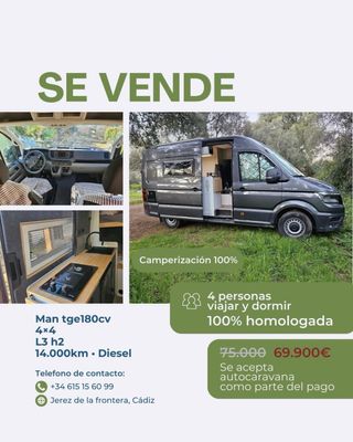 Furgoneta camper # MAN TGE4x4 180cv ##