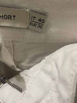 Shorts jeans bianchi con pizzo tg 40