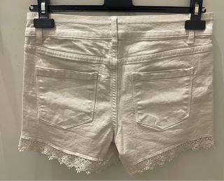 Shorts jeans bianchi con pizzo tg 40