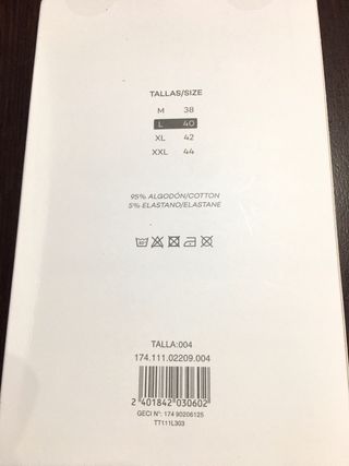 Pack 5 bragas algodón Unit Talla L/40 Nuevas