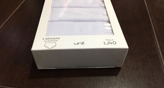 Pack 5 bragas algodón Unit Talla L/40 Nuevas