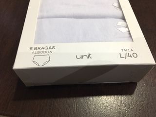 Pack 5 bragas algodón Unit Talla L/40 Nuevas
