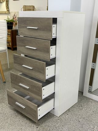 Conjunto dormitorio blanco y pino - Envio gratis