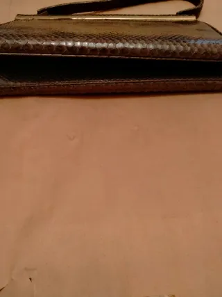 Borsa vintage rettile marrone e oro