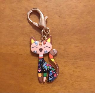 Portachiavi gattino smaltato colorato