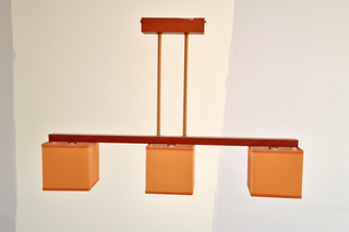 Lámpara Techo Madera Naranja 3 Focos