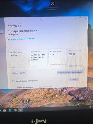 PC i7 2600 8GB RAM GTX 1050 Ti
