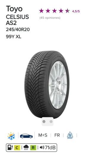 Neumáticos TOYO 245/40/20 AS