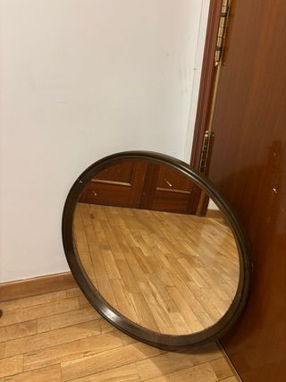 Espejo Redondo Madera y Cristal