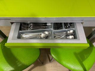 Mesa de cocina extensible cristal y metal