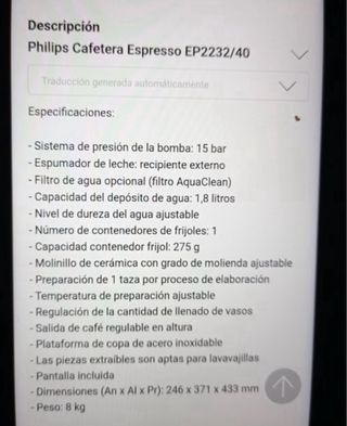 Cafetera Philips Superautomática
