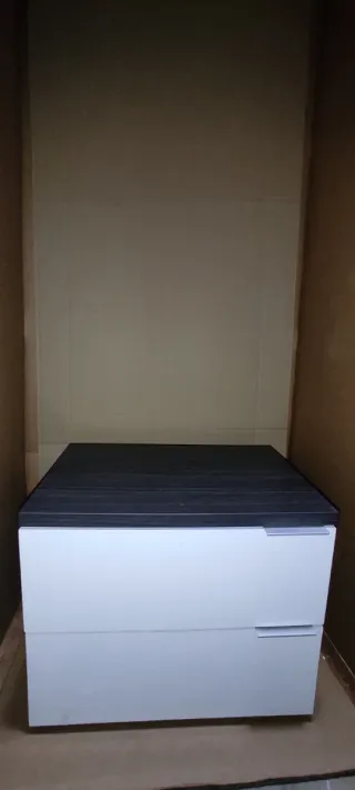 Cabecero gris cenizo y blanco + 2 mesitas