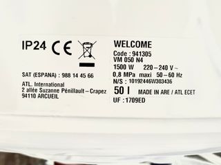 Termo eléctrico Welcome 50L, Solo 2 meses de uso