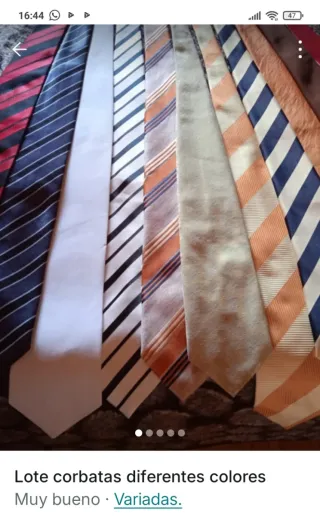Lote corbatas rayas y lisas