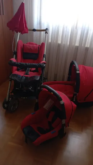 Cochecito bebé Jane Carrera Pro Trío Rojo