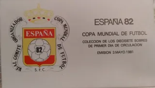 Carpeta 17 sobres primer dia España 82 Mundial