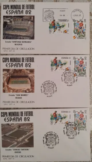 Carpeta 17 sobres primer dia España 82 Mundial