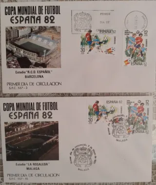 Carpeta 17 sobres primer dia España 82 Mundial