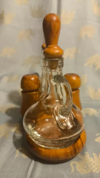 Juego Vinagrera Aceitera Salero Pimientero Antiguo