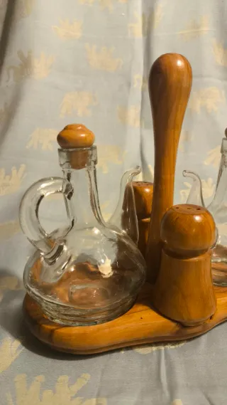 Juego Vinagrera Aceitera Salero Pimientero Antiguo