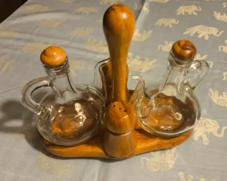 Juego Vinagrera Aceitera Salero Pimientero Antiguo