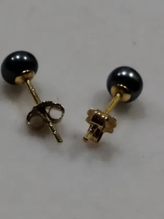 Pendientes Oro 9k Perlas Tahití Negras
