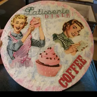 Placa Decorativa Vintage Patisserie Diner 20 cm