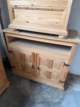 Mueble TV rústico mexicano madera maciza
