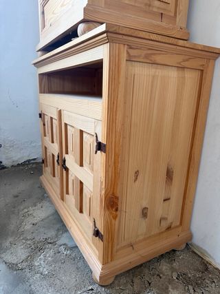 Mueble TV rústico mexicano madera maciza