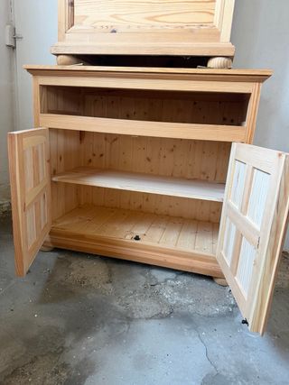 Mueble TV rústico mexicano madera maciza