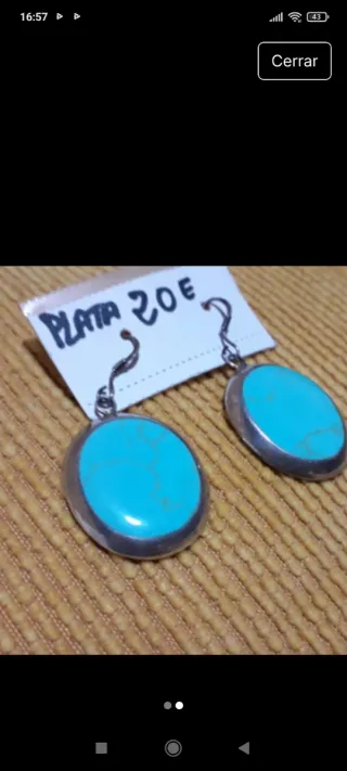Pendientes Plata Turquesa 20€