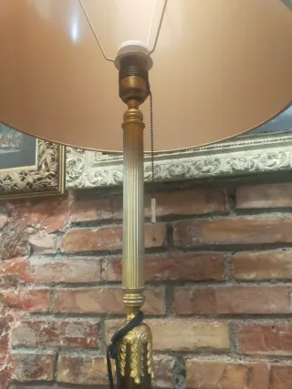 Lámpara de pie vintage madera y mármol