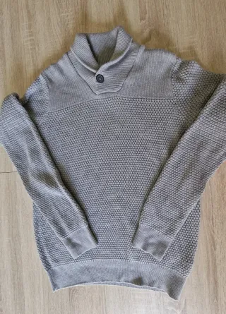 Jersey de hombre gris con cuello de pico Talla XL