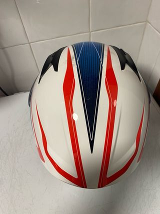 Casco Moto Maxxis Leopard Blanco Azul