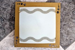 Plafón Techo Vintage Cuadrado Dorado Cristal