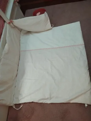 Chichonera y edredón cuna algodón rosa