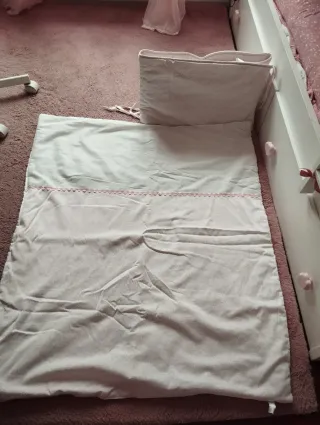 Chichonera y edredón cuna algodón rosa