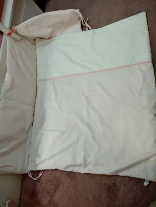 Chichonera y edredón cuna algodón rosa