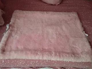 Chichonera y edredón cuna algodón rosa