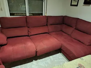 Sofá Chaiselongue y Sillón Relax Rojo