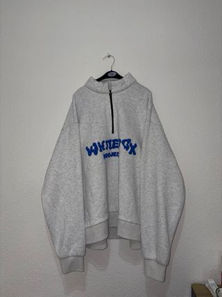 Sudadera White Fox media cremallera gris