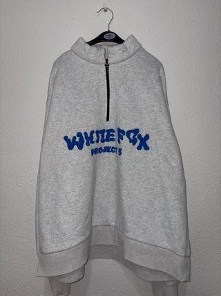 Sudadera White Fox media cremallera gris