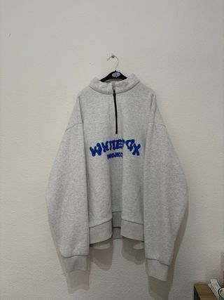 Sudadera White Fox media cremallera gris