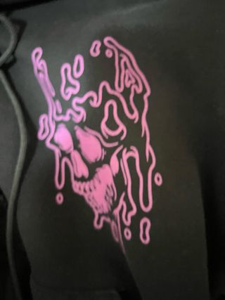 Felpa con stampa teschio viola, prezzo trattabile