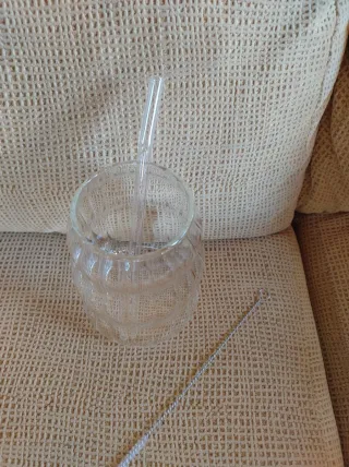 4 Vasos forma de Nube de Cristal con Pajita 500ml