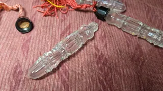 Perfumero antiguo cristal y baquelita