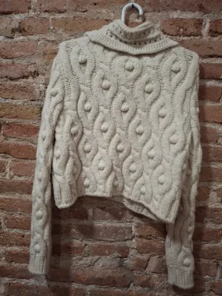 Jersey Zara trenzado beige