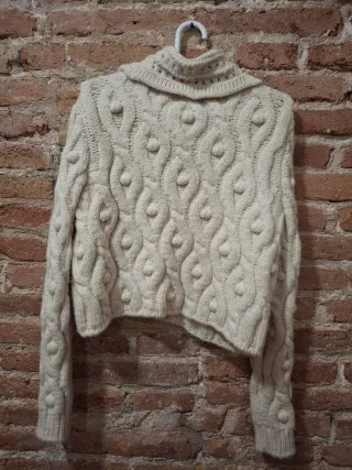 Jersey Zara trenzado beige