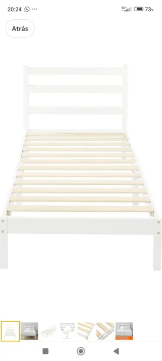 Cama individual de 90 cm