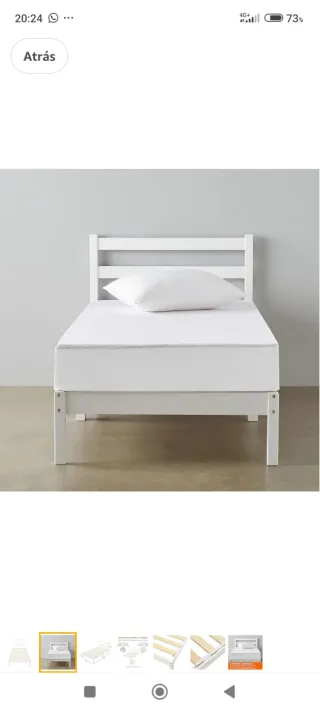 Cama individual de 90 cm